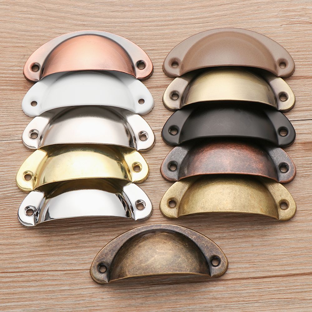 Furniture Hardware Antique - 2PCS Antique Brass Shell Pull Handles