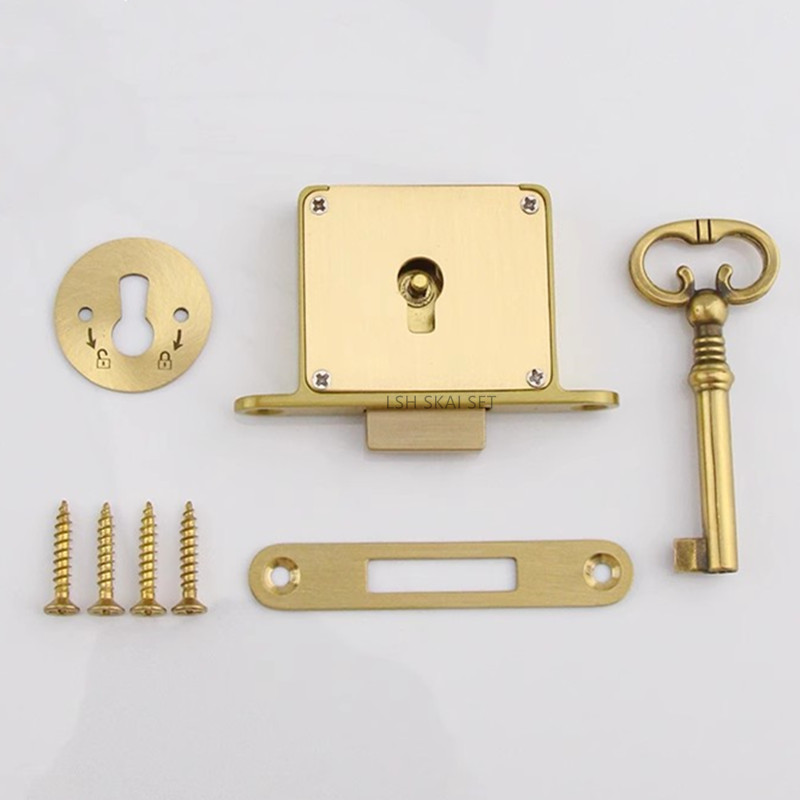 Furniture Hardware Display - 1PC Retro Brass Drawer Lock, Office