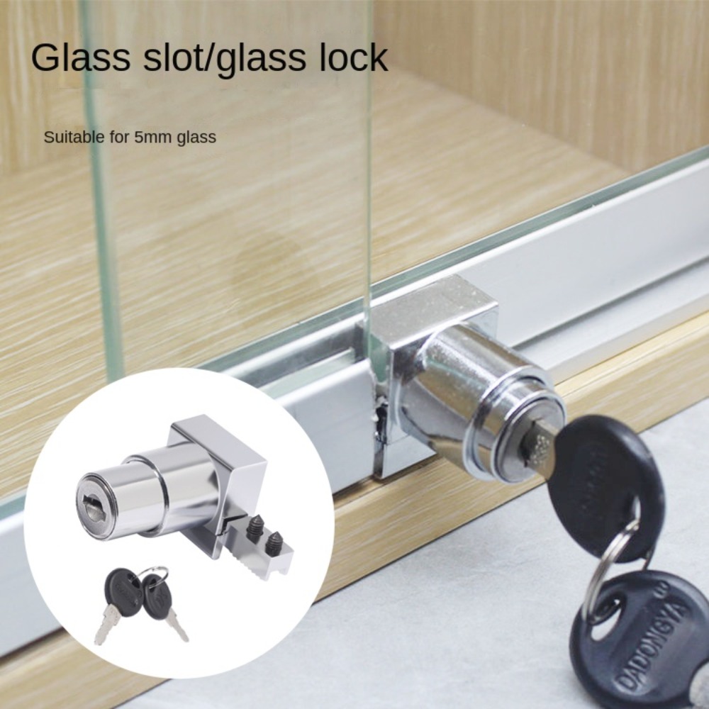New Zinc Alloy Glass Door Lock - Furniture Hardware Display ulasan dan harga
