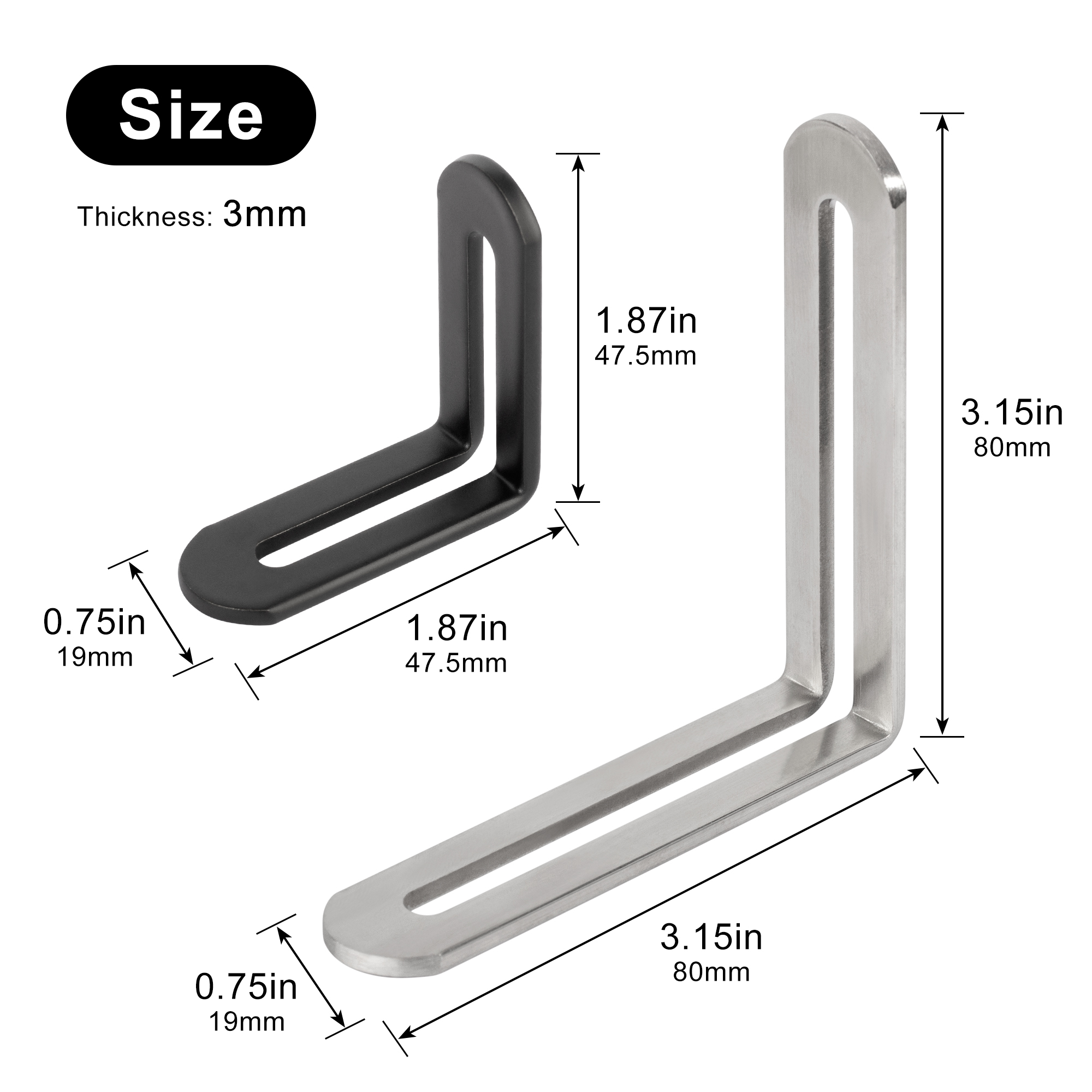 2pcs Corner Brackets Stainless - Furniture Hardware Screws ulasan dan harga