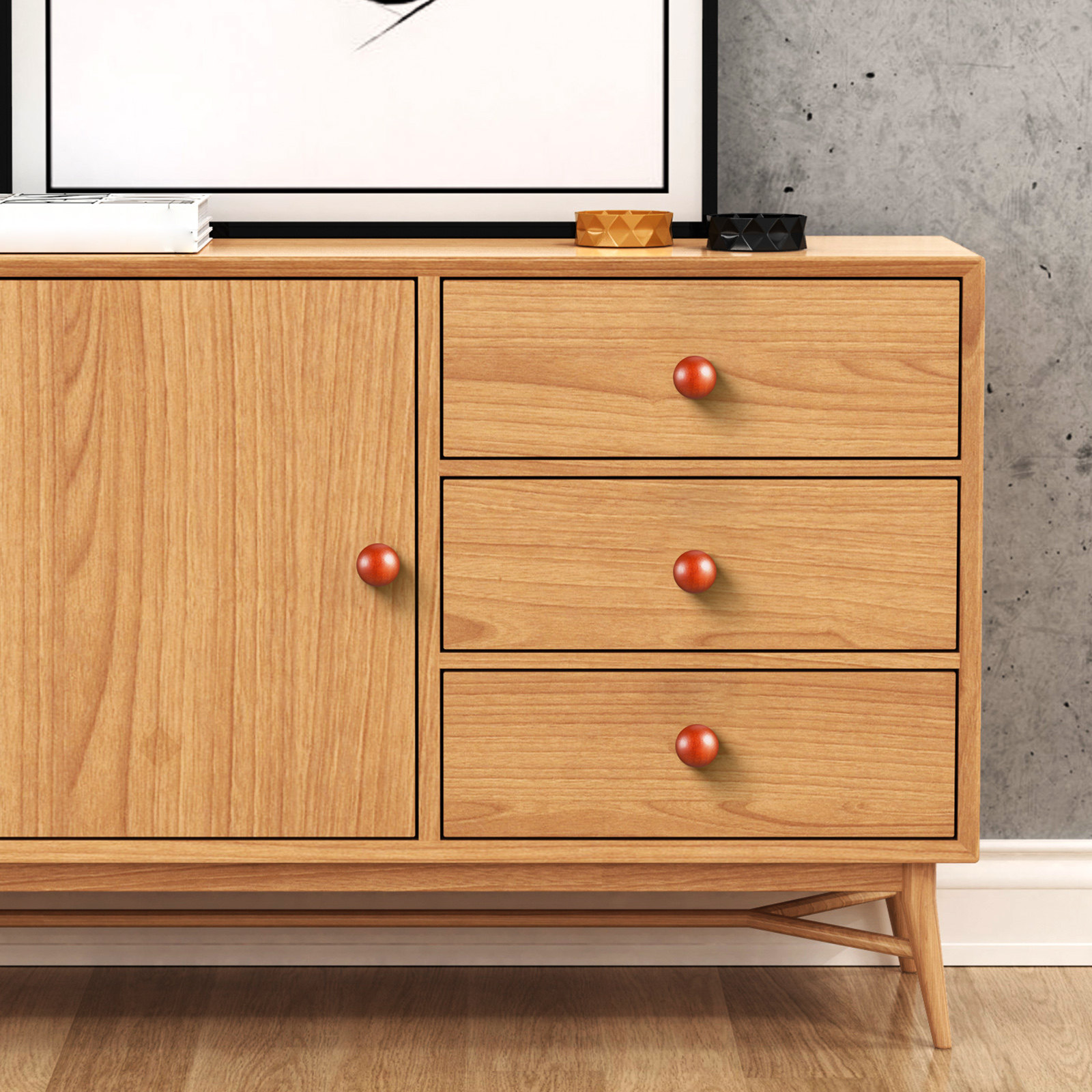 20Pcs Solid Wood Knobs Polishe - Furniture Hardware Knobs ulasan dan harga