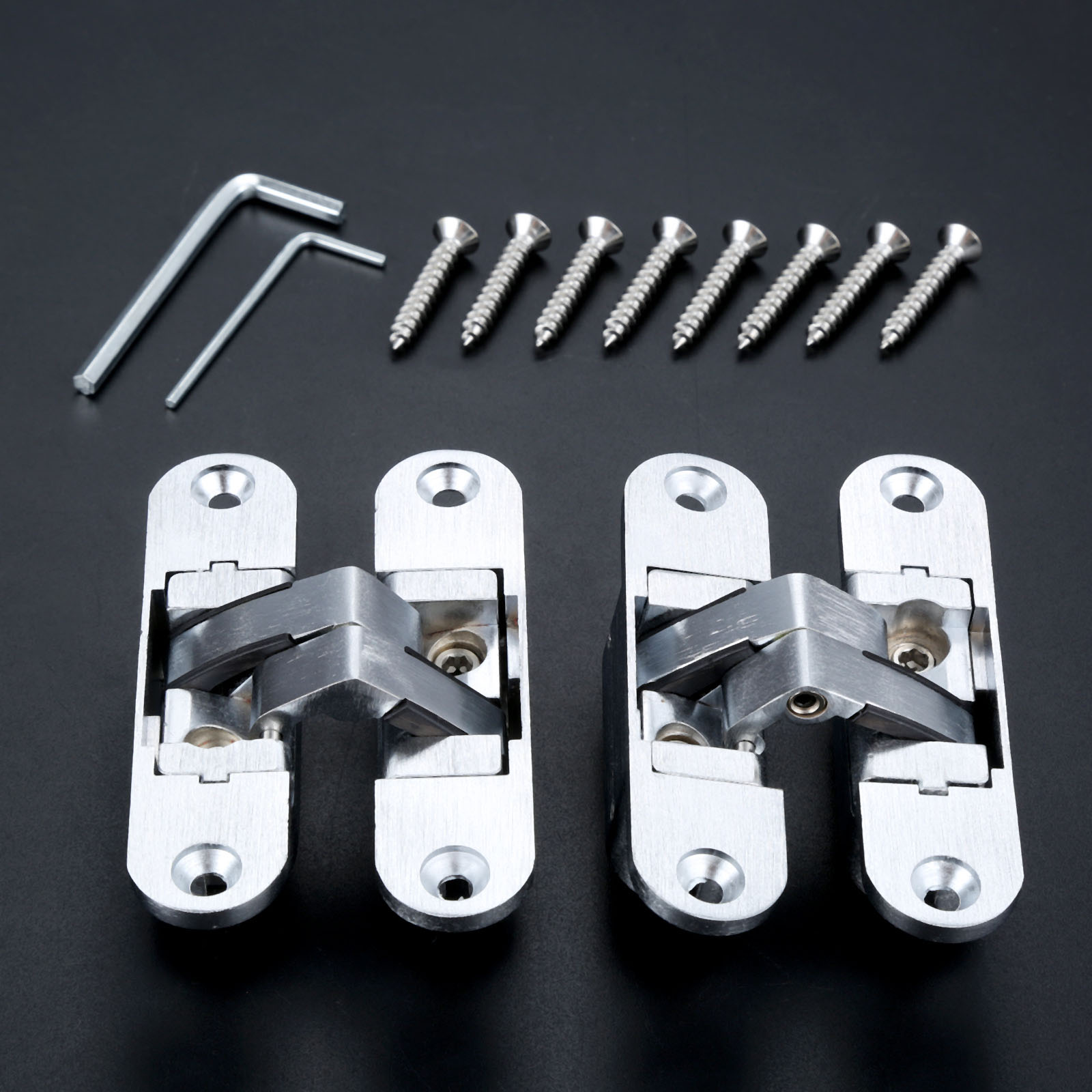 2 Pcs Zinc Alloy Hidden Hinges - Furniture Hardware Screws ulasan dan harga
