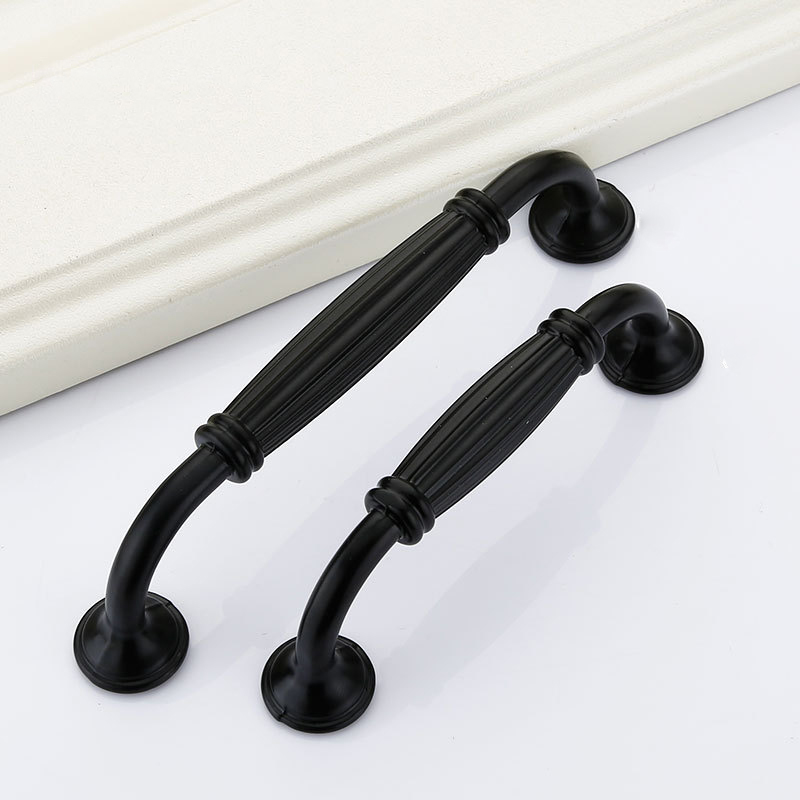 Black Aluminium Alloy Door Han - Furniture Hardware Knobs ulasan dan harga