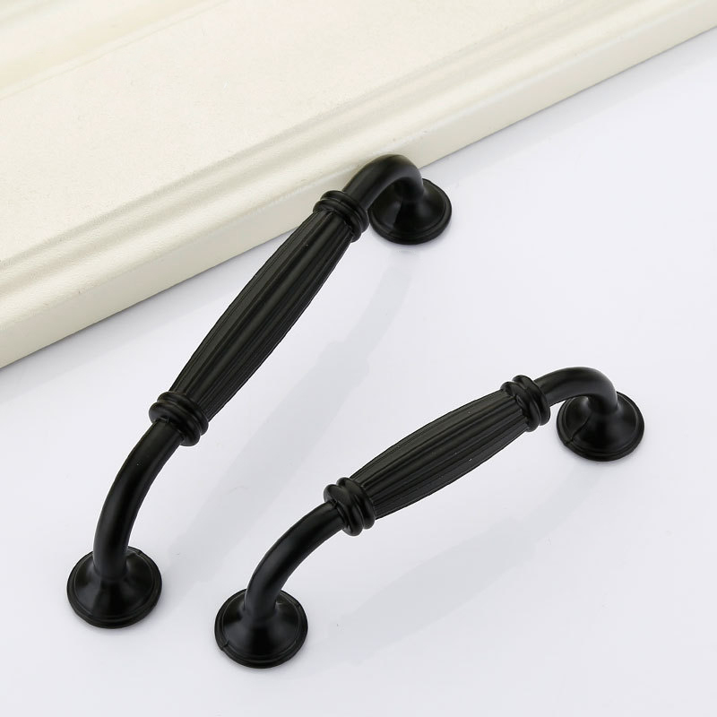 Black Aluminium Alloy Door Han - Furniture Hardware Knobs ulasan dan harga