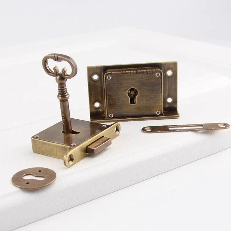 1PC Retro Brass Drawer Lock, O - Furniture Hardware Display ulasan dan harga